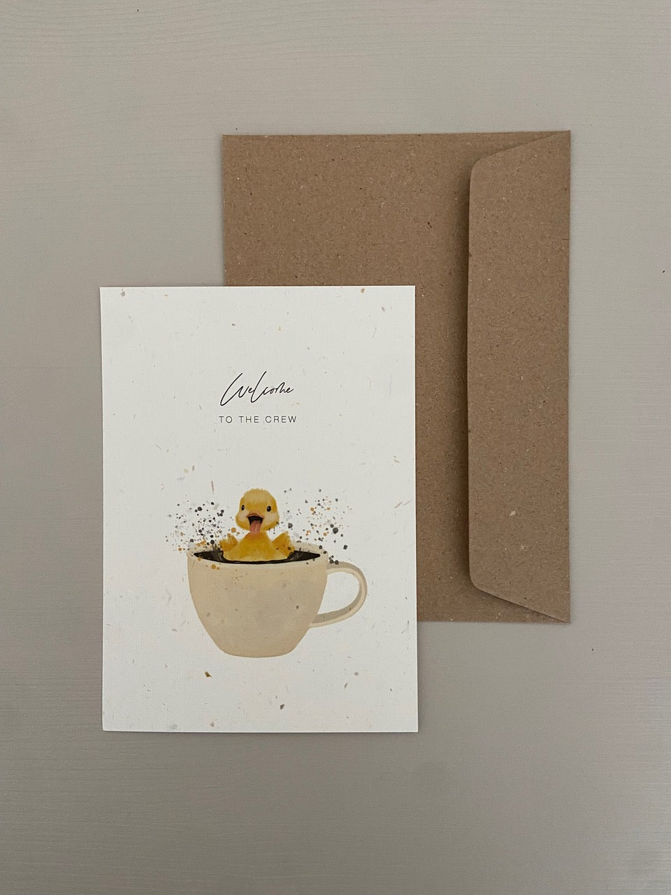 Handmade Grußkarte zur Geburt "Welcome to the Crew" (inkl. Umschlag) - TINY NATURALS