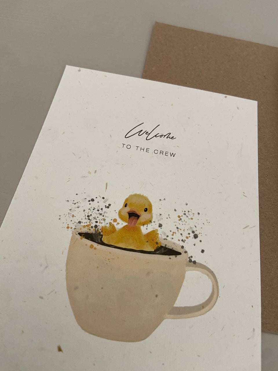 Handmade Grußkarte zur Geburt "Welcome to the Crew" (inkl. Umschlag) - TINY NATURALS